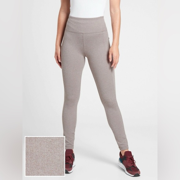 Athleta Pants - Athleta Taupe Herringbone Leggings